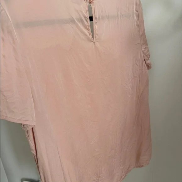 Quince Pink Washable Stretch Silk Short Sleeve Top Womens Medium - Picture 6 of 7